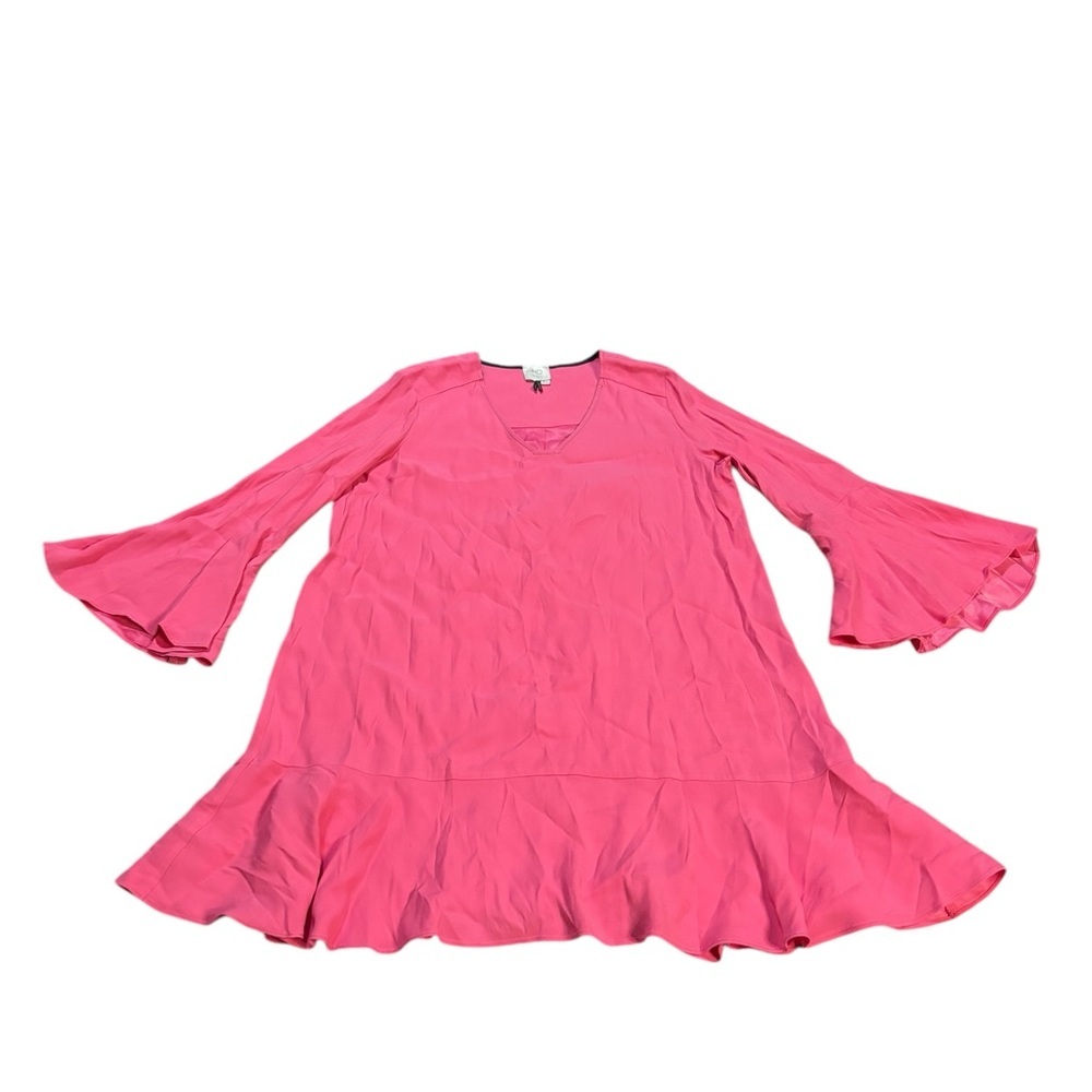 HD In Paris Anthropologie Carissa Midi Bell Sleeve Dress Pink Size 6